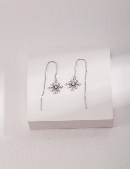 s925 Sterling Silver Snowflake Earrings | Mix Mix Style [Hot Seller]-Mix MIx Style
