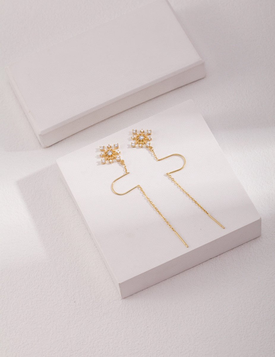 s925 Sterling Silver Snowflake Earrings | Mix Mix Style [Hot Seller]-Mix MIx Style