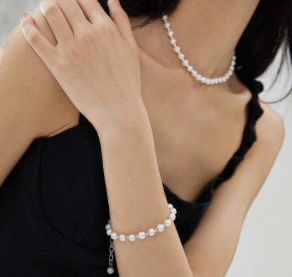 Classic Akoya Pearl s925 Sterling Silver Bracelet | Mix Mix Style-Mix MIx Style