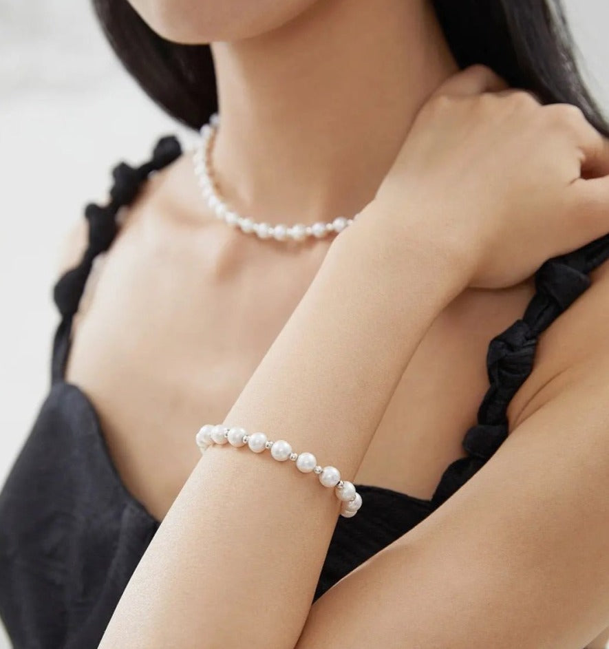 Classic Akoya Pearl s925 Sterling Silver Bracelet | Mix Mix Style-Mix MIx Style