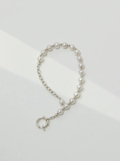 Classic Akoya Pearl s925 Sterling Silver Bracelet | Mix Mix Style-Mix MIx Style