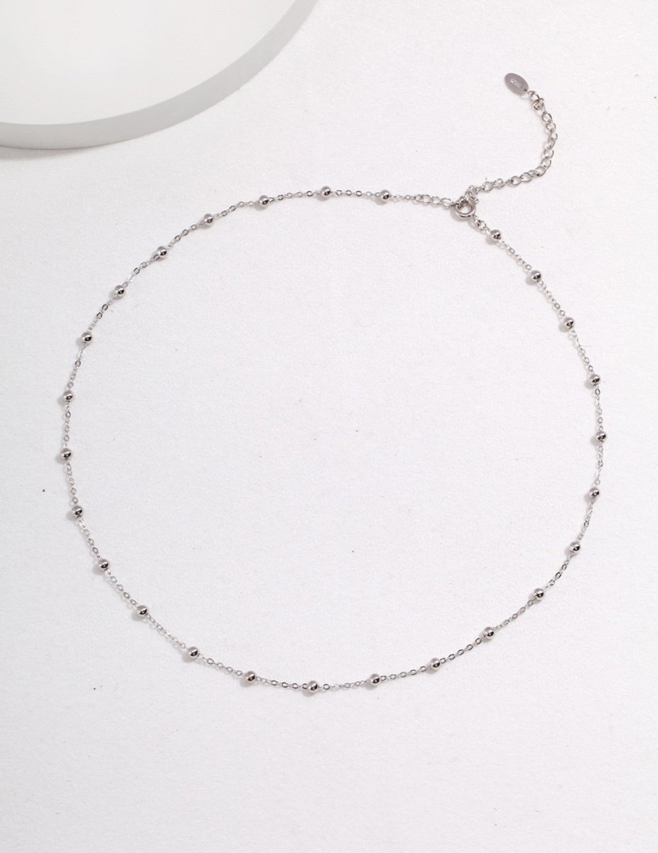 s925 Sterling Silver Beads Minimalist Necklace | Mix Mix Style-Mix MIx Style