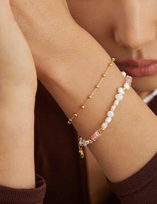 Sterling Silver Minimalist Bead Chain Bracelet | Mix Mix Style-Mix MIx Style