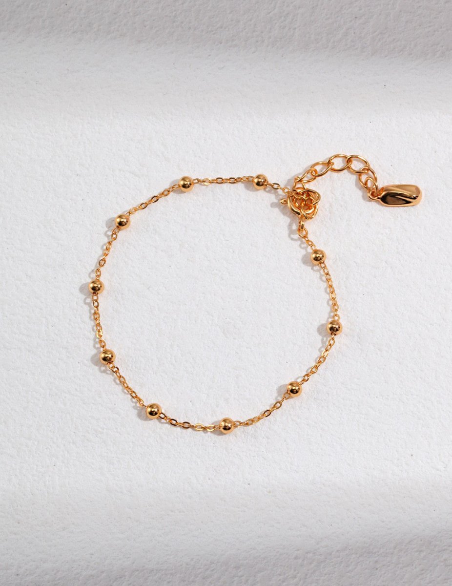 Sterling Silver Minimalist Bead Chain Bracelet | Mix Mix Style-Mix MIx Style