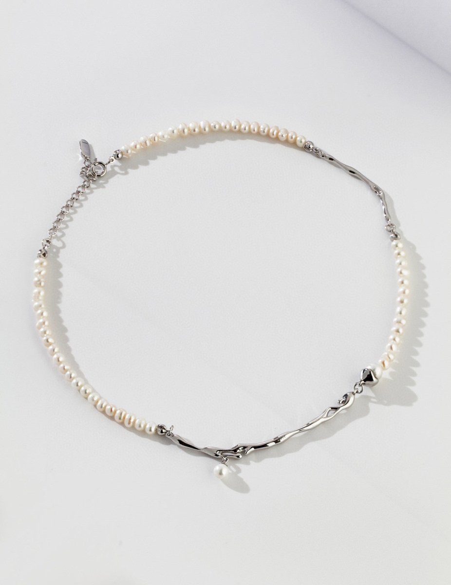 Sterling Silver and Akoya Pearl Necklace | Mix Mix Style-Mix MIx Style