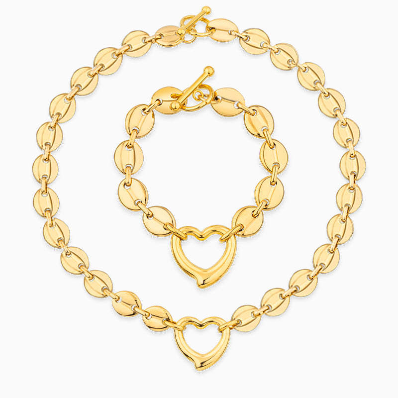 Thiva Heart Pendant Jewelry Set-Mix MIx Style