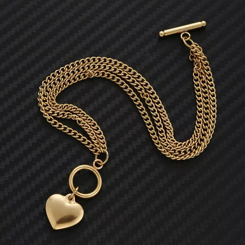 Triple Layer Lustrous Heart Jewelry Set-Mix MIx Style