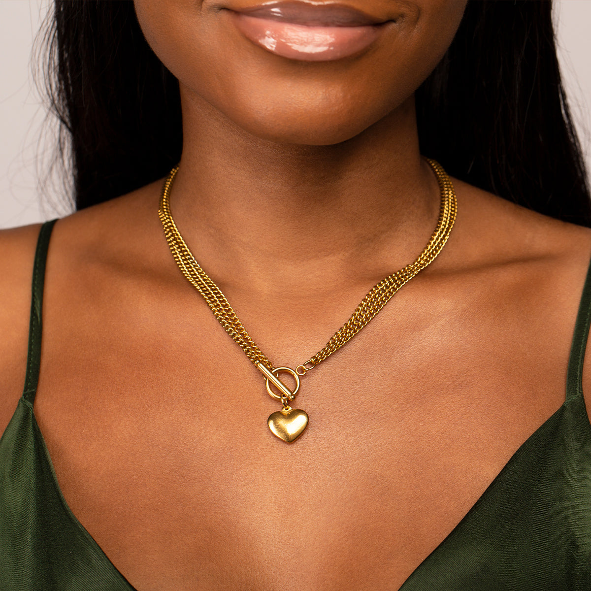 Triple Layer Lustrous Heart Jewelry Set-Mix MIx Style