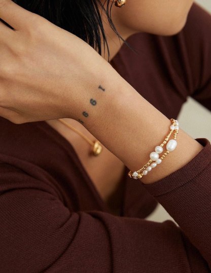 Sterling Silver and Akoya Pearl Bead Bracelet | Mix Mix Style-Mix MIx Style