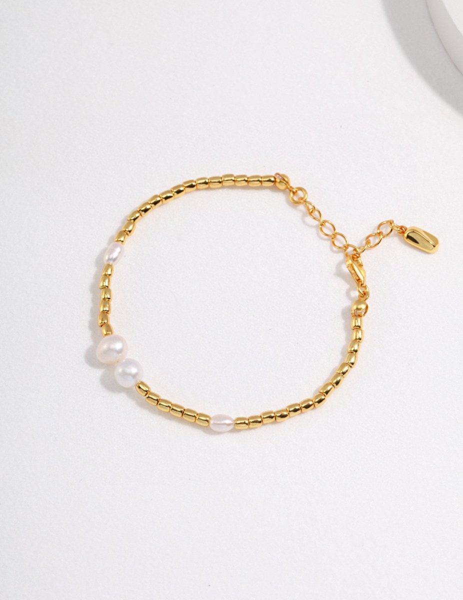 Sterling Silver and Akoya Pearl Bead Bracelet | Mix Mix Style-Mix MIx Style