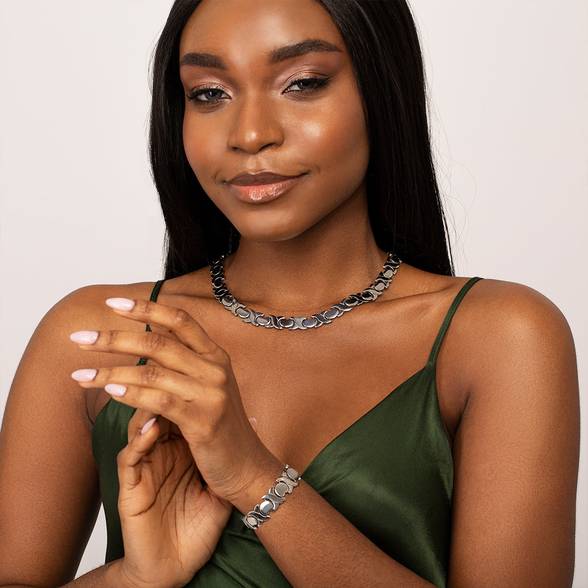 Vintage Hearts Chain Bracelet & Necklace Jewelry Set | Mix Mix Style-Mix MIx Style