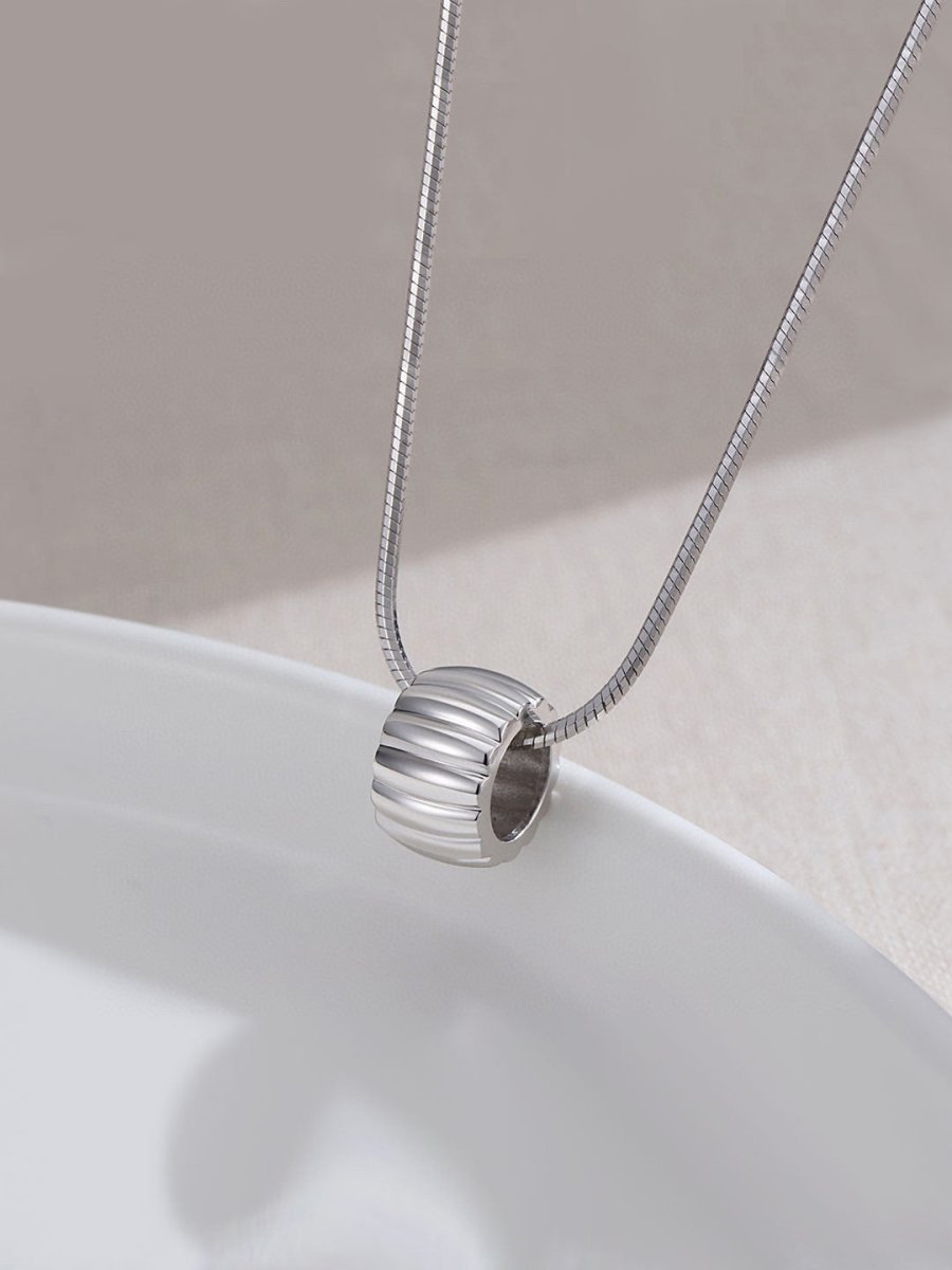 Minimalist Sterling Silver Gear Pendant Necklace | Mix Mix Style-Mix MIx Style