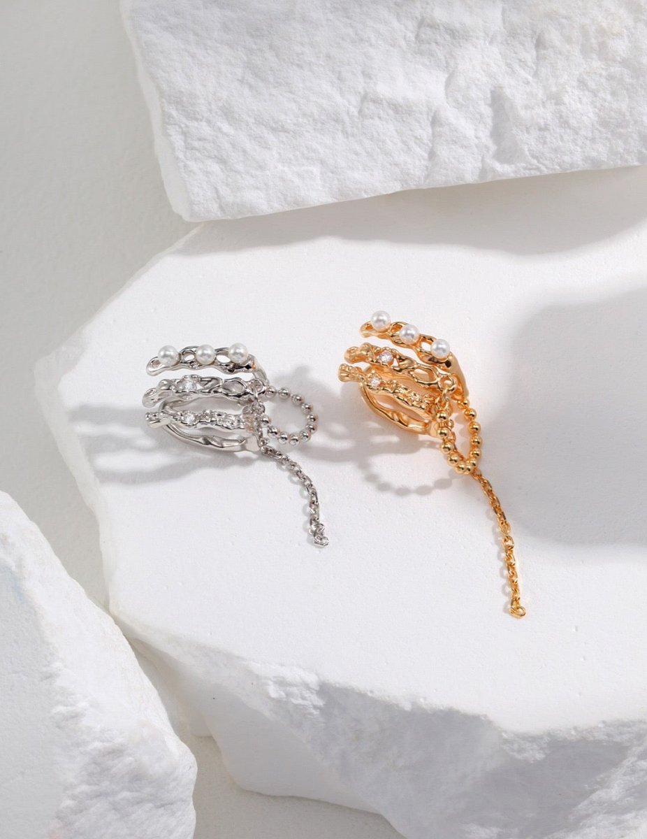 Akoya Pearl with Sterling Silver Ear Cuff Earring | Mix Mix Style-Mix MIx Style