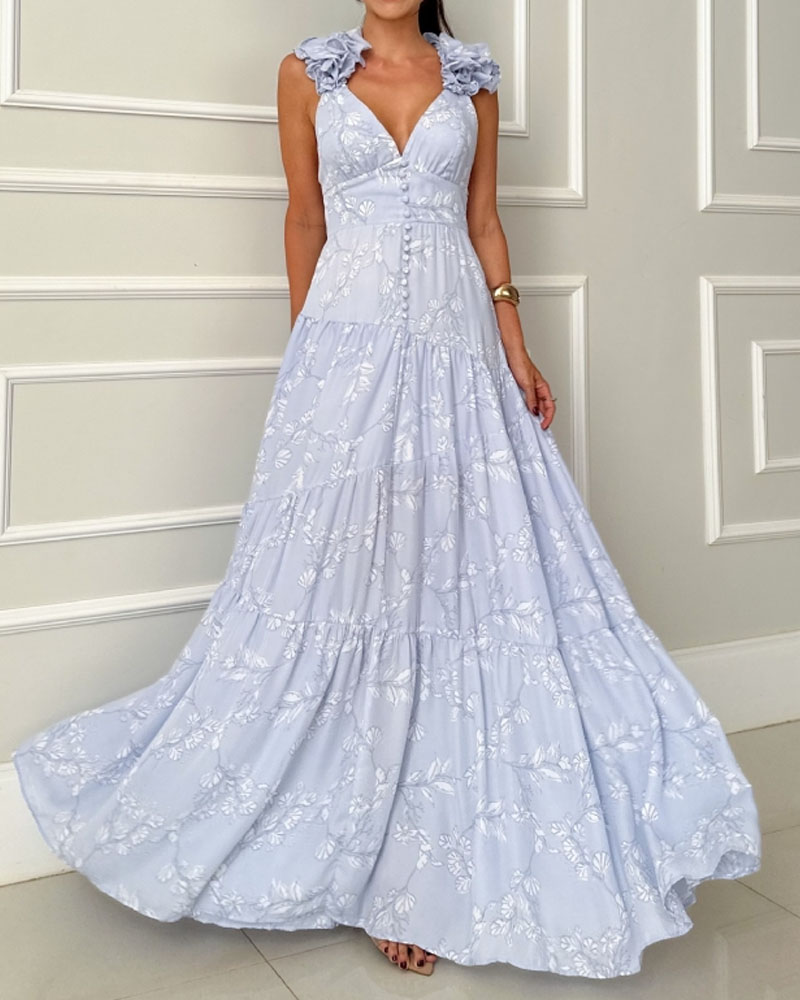 Sleeveless printed cross-strap dress