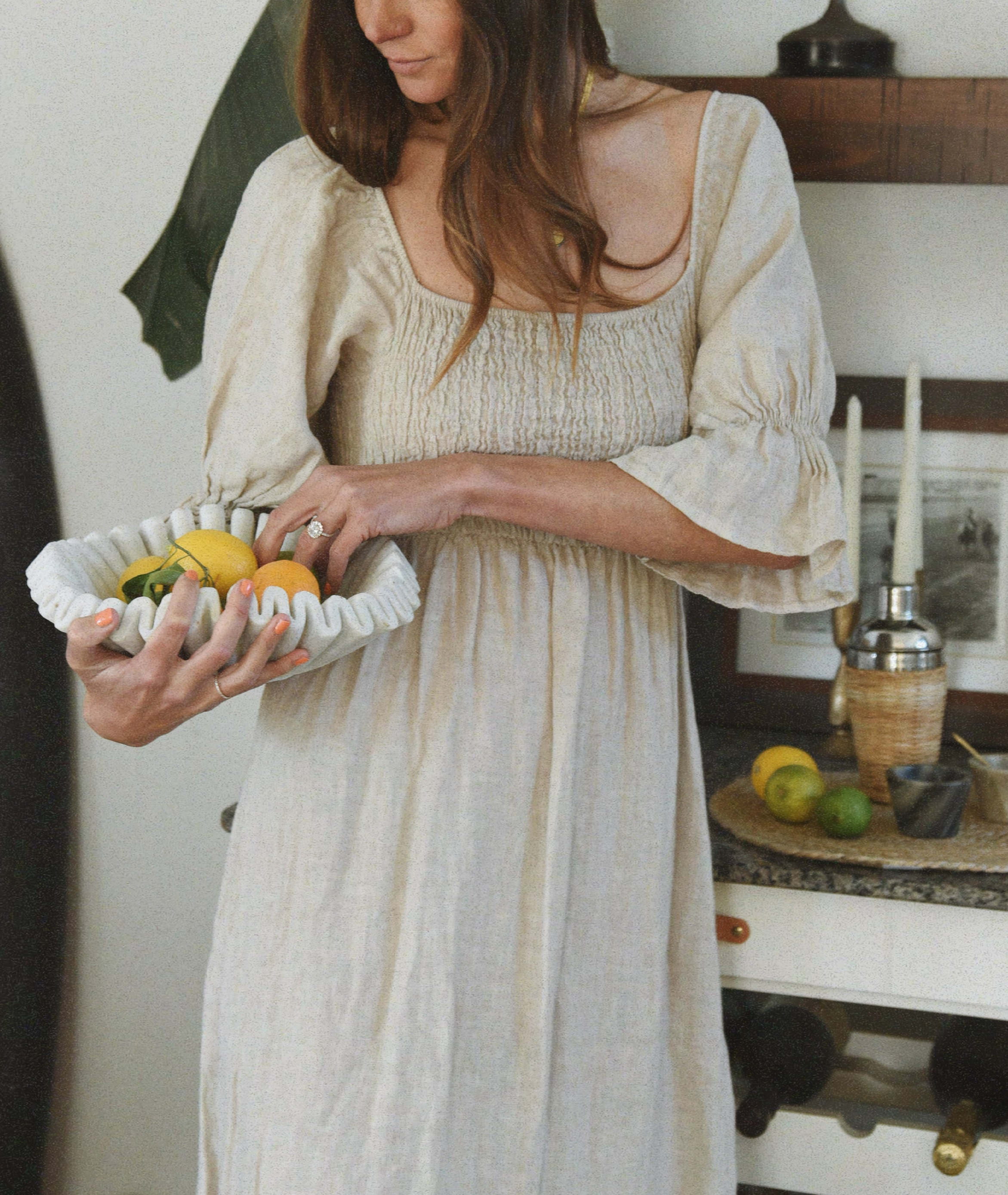 Casual Linen Square Neck Solid Maxi Dress