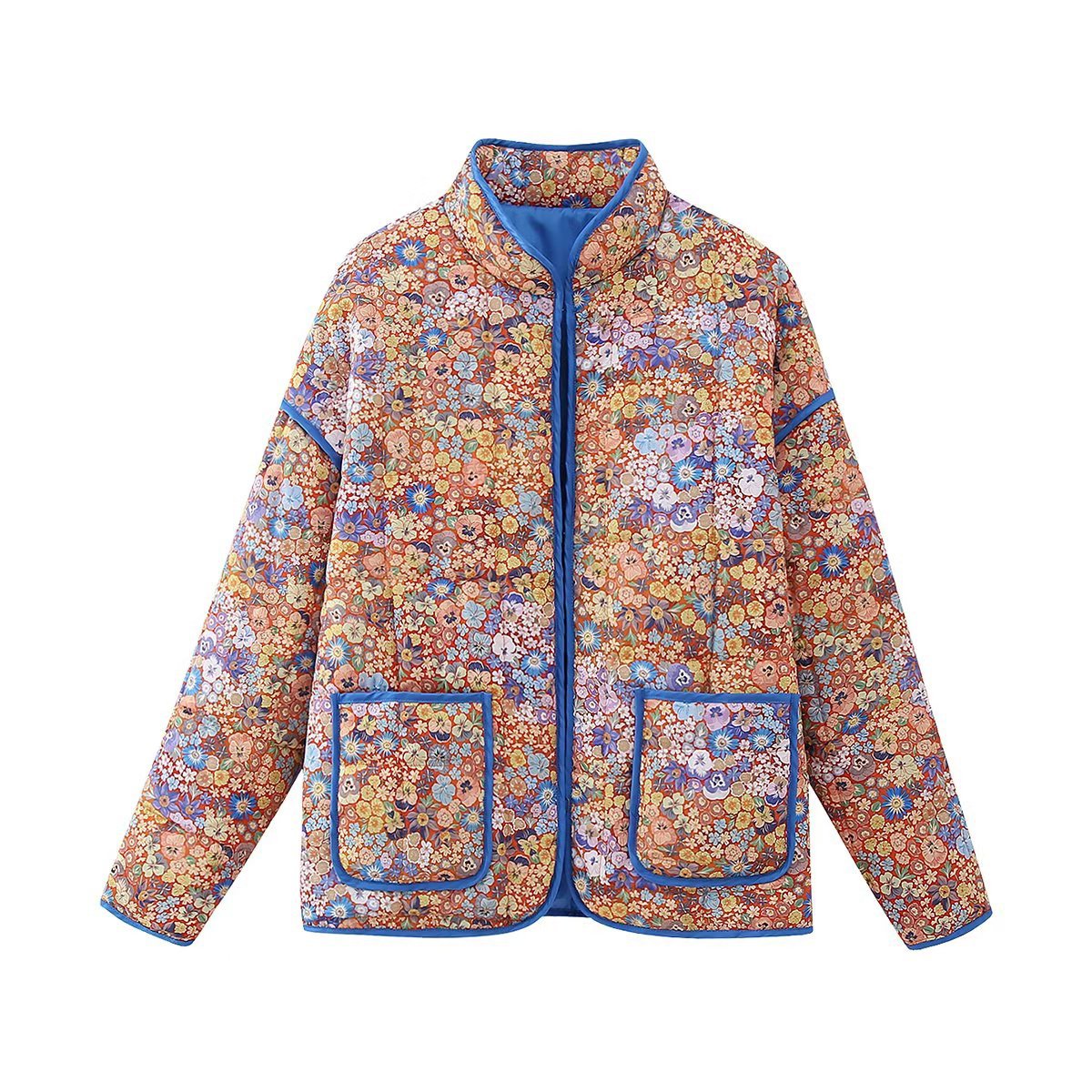 Small Floral Loose Stitching Thick Warm Jacket