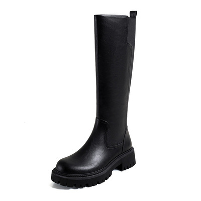 Vintage Brown Side Zipper Platform Boots