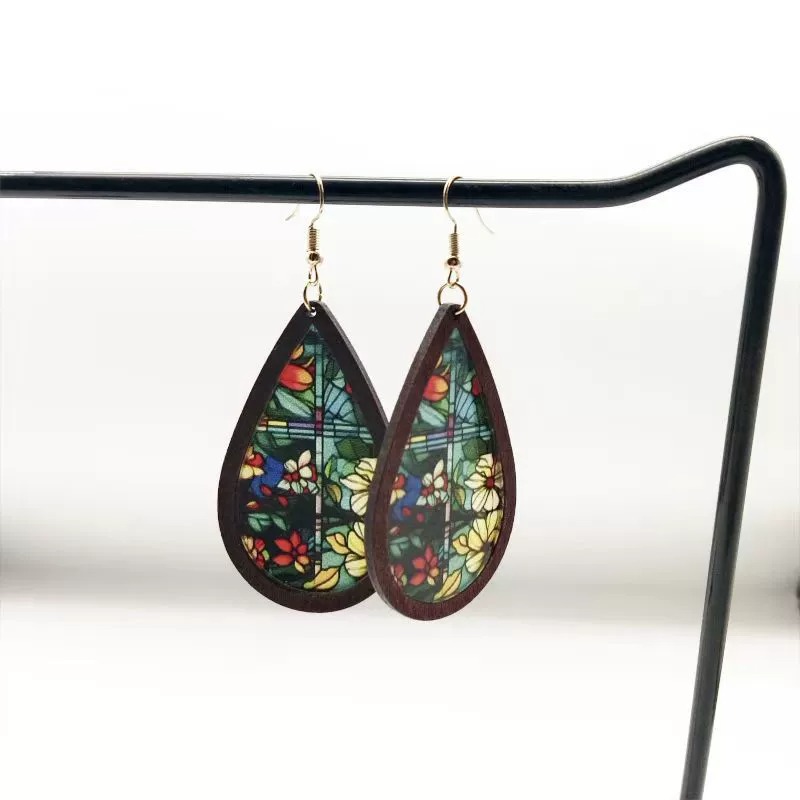 Stained Glass Teardrop Earrings