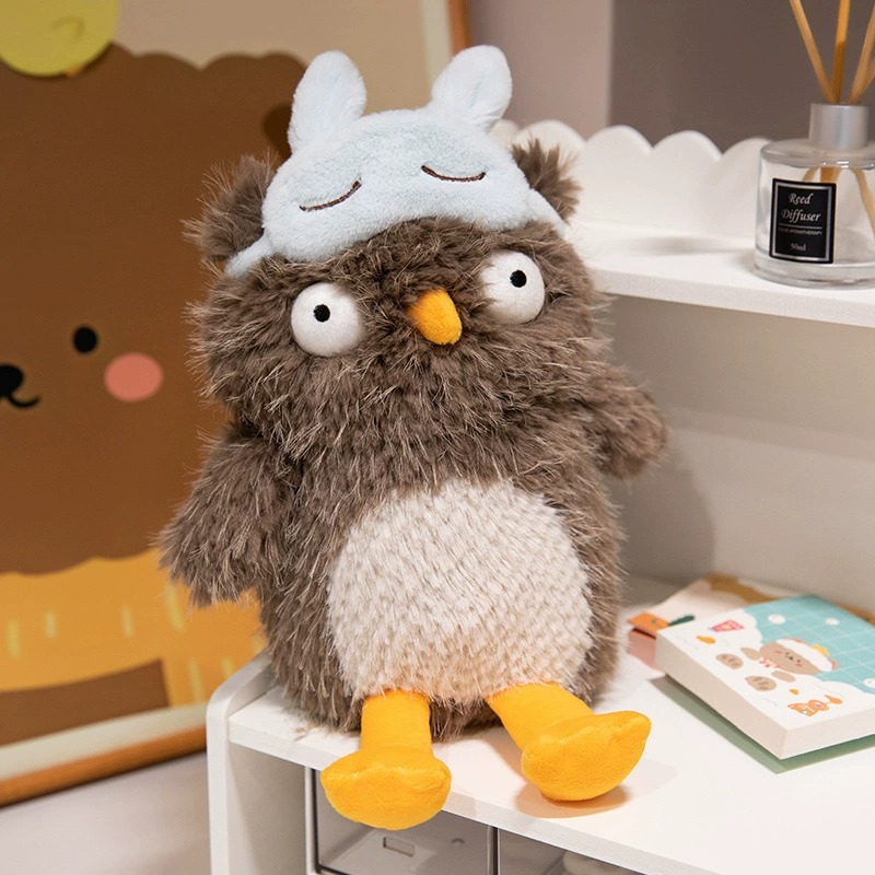 Sleepy Owl Plush Toy with Eye Mask