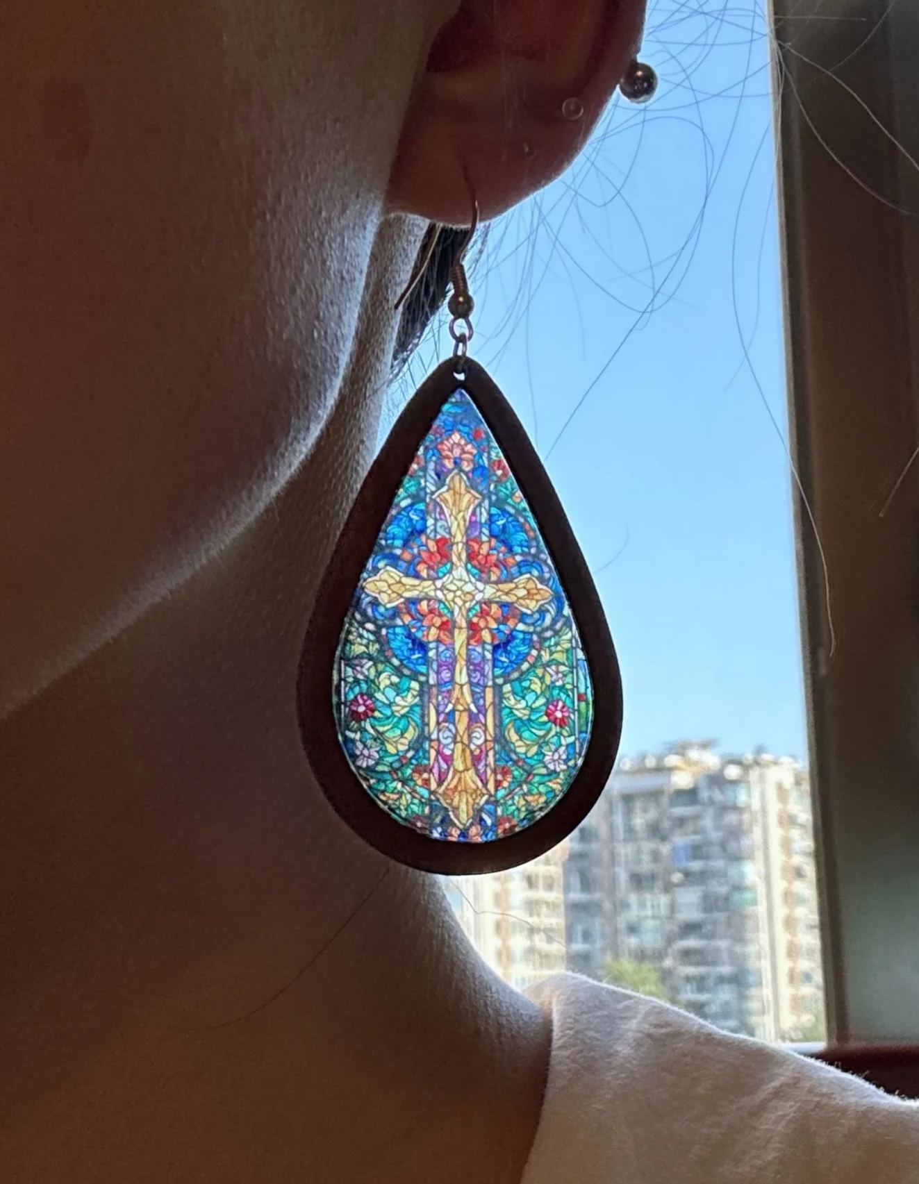 Stained Glass Teardrop Earrings