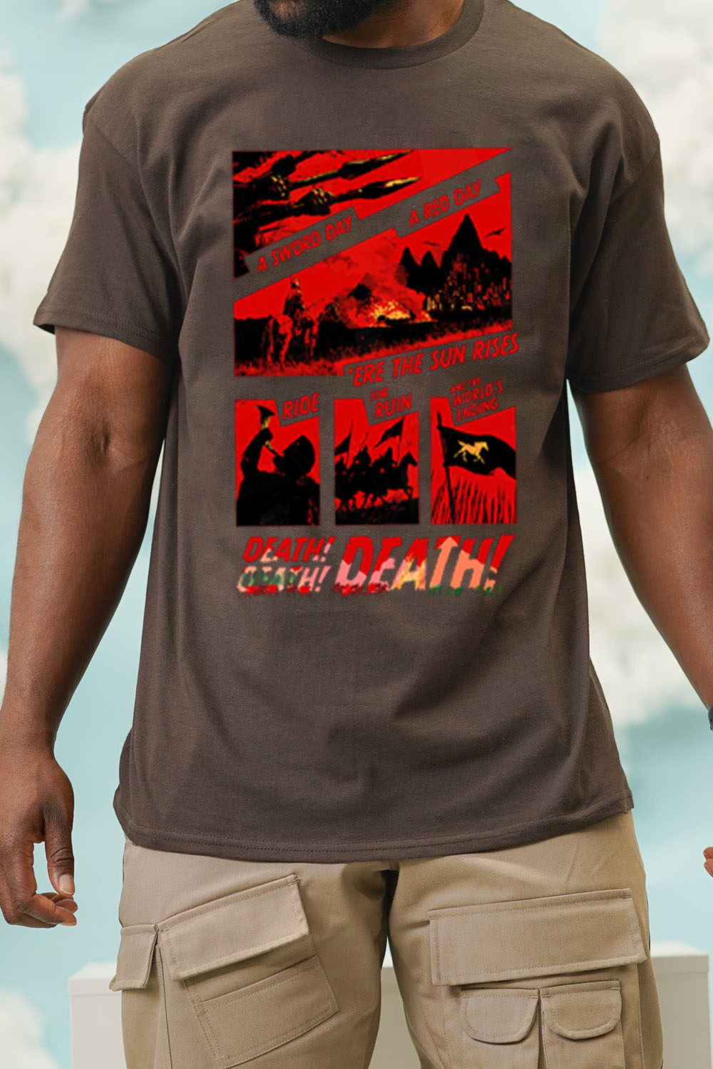 Lord of the Rings-Cycling Print Short Sleeve T-Shirt