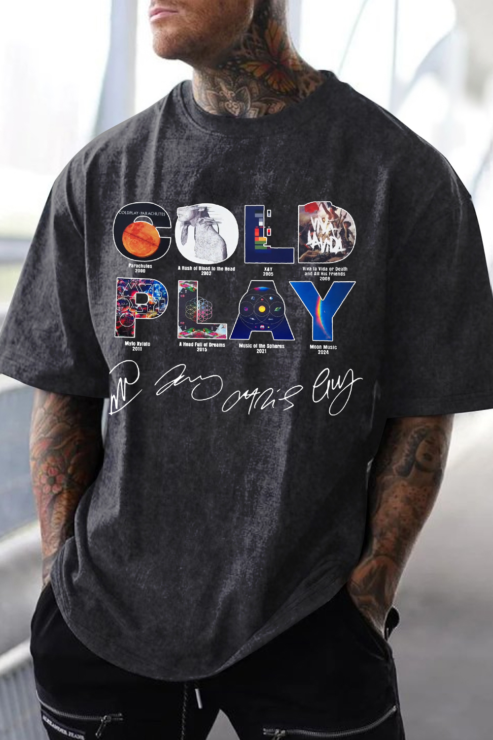 Coldplay washed cotton printed T-shirt