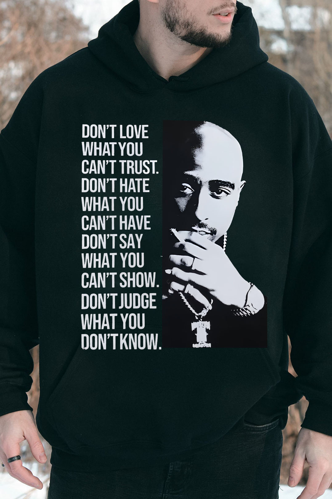 Tupac Portrait Hoodie For Men