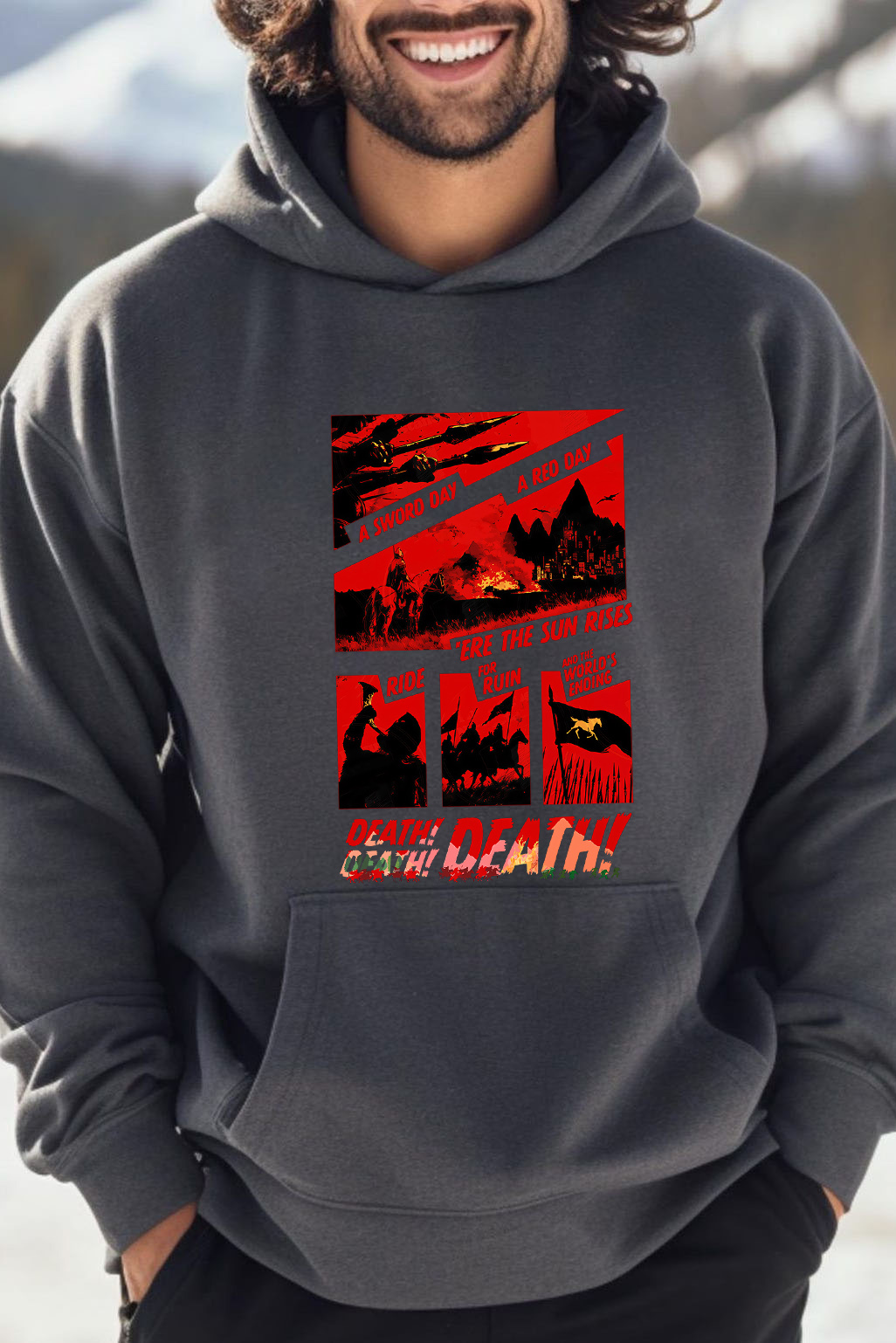 Lord of the Rings-Cycling Print Men Hoodie