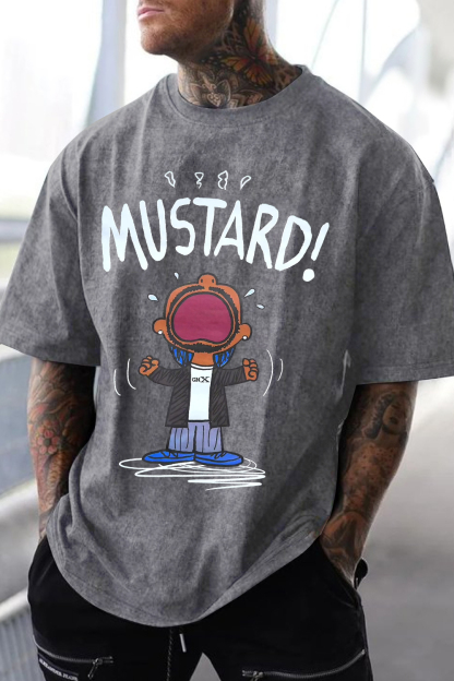 Washed cotton GNX Men's short-sleeved T-shirt