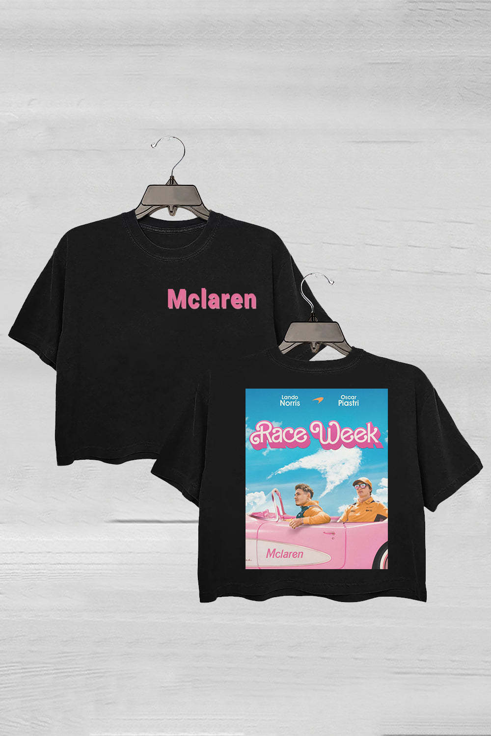Lando Norris and Oscar Piastri Mclaren Funny Crop Tee For Women