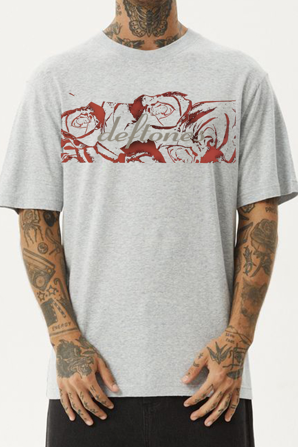 Deftones Rose Print Short-Sleeved T-shirt