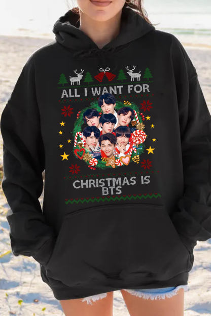 All I Want For Christmas Is BTS Hoodie
