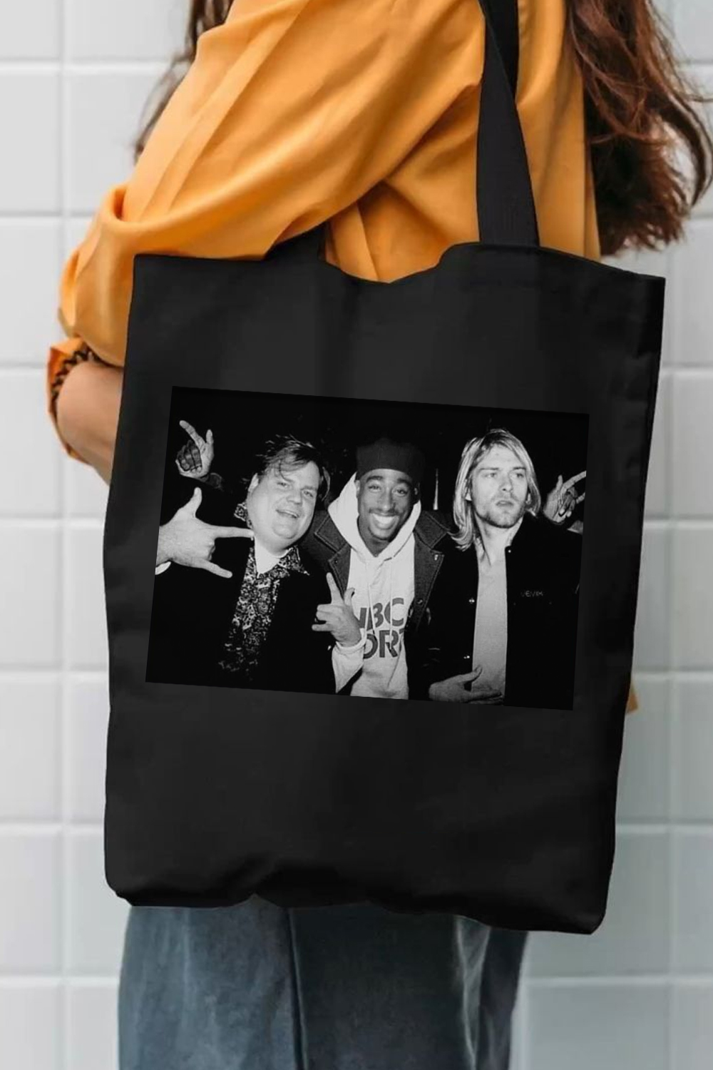 Legend Chris Farley 2Pac Shakur and Kurt Cobain Canvas Bag