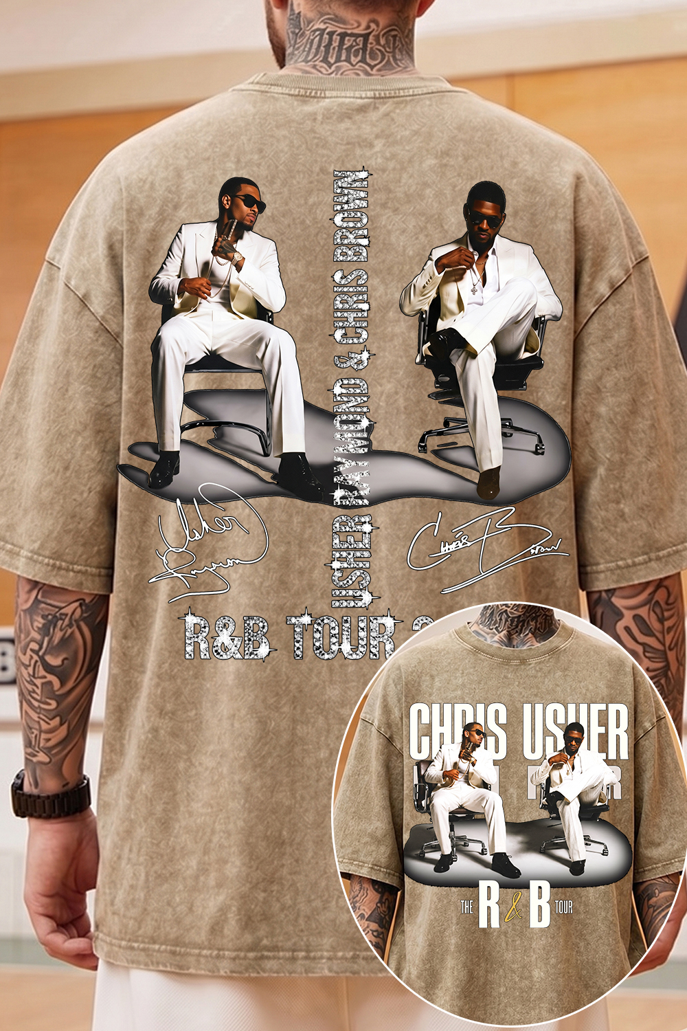 CB & Usher Concert Washed Cotton Tee
