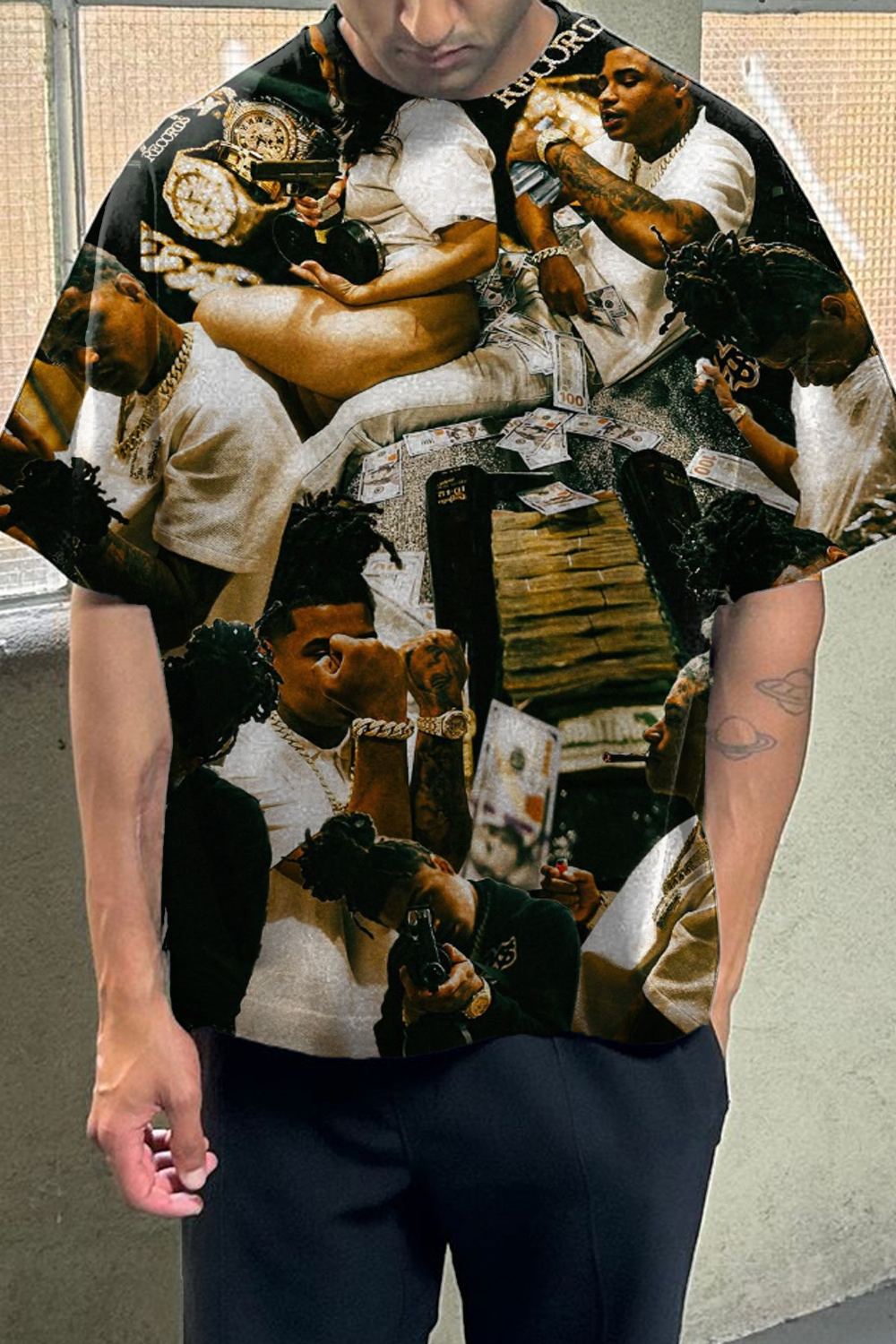 PEINE printed casual personality short-sleeved T-shirt