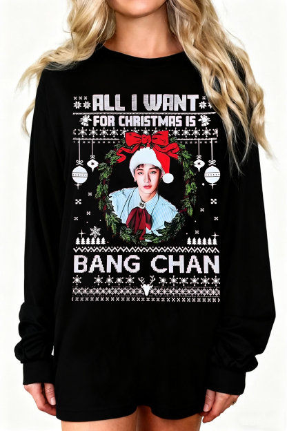 Bang Chan Christmas Long-Sleeved T-Shirt