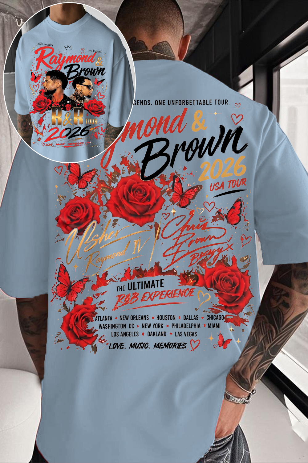 Usher X Chris Brown R&B Tour Tee