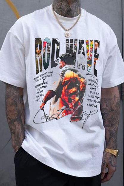 Rod Wave Personalized Print Round Neck Short Sleeve T-Shirt