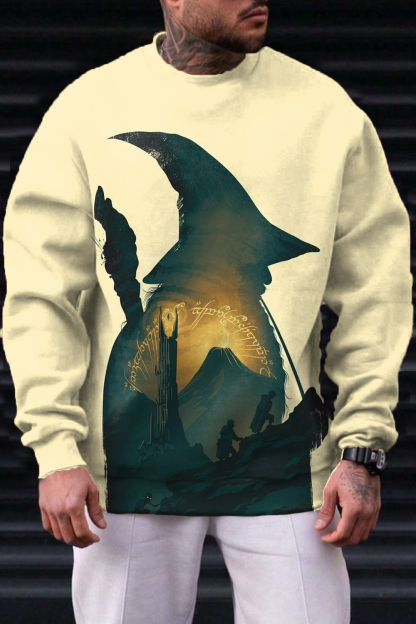 The Lord of the Rings Simple Cartoon Round Neck Loose Long Sleeve Sweater
