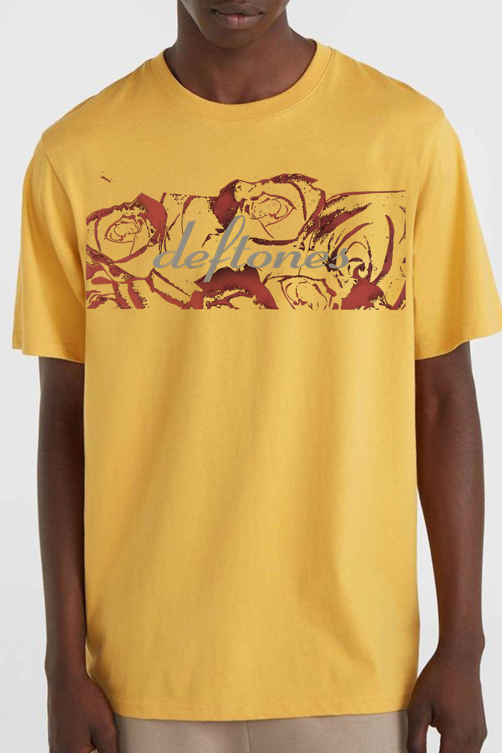 Deftones Rose Print Short-Sleeved T-shirt