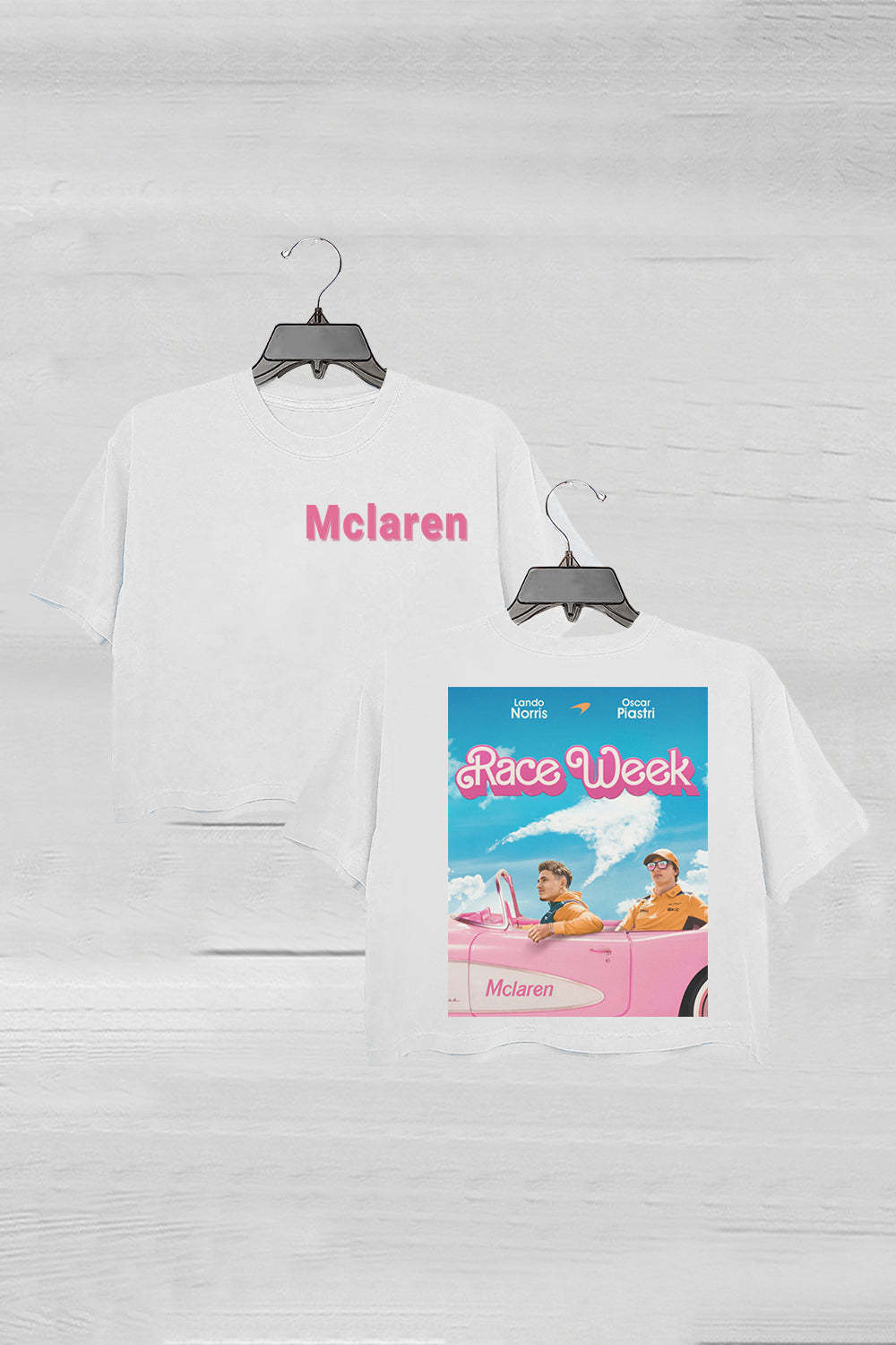 Lando Norris and Oscar Piastri Mclaren Funny Crop Tee For Women