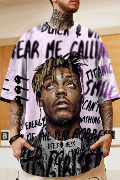 juicewrld casual personality men's short-sleeved T-shirt