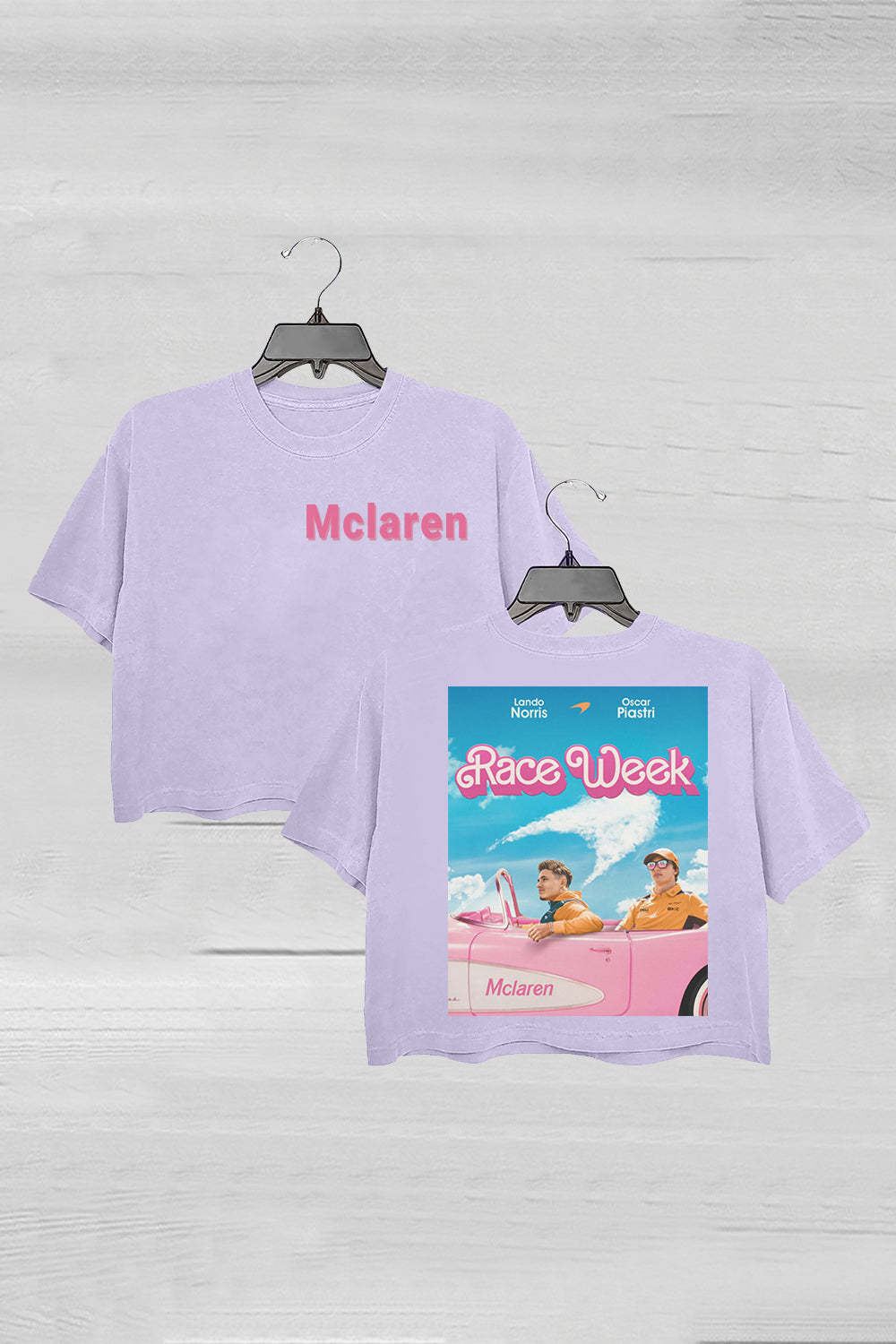 Lando Norris and Oscar Piastri Mclaren Funny Crop Tee For Women