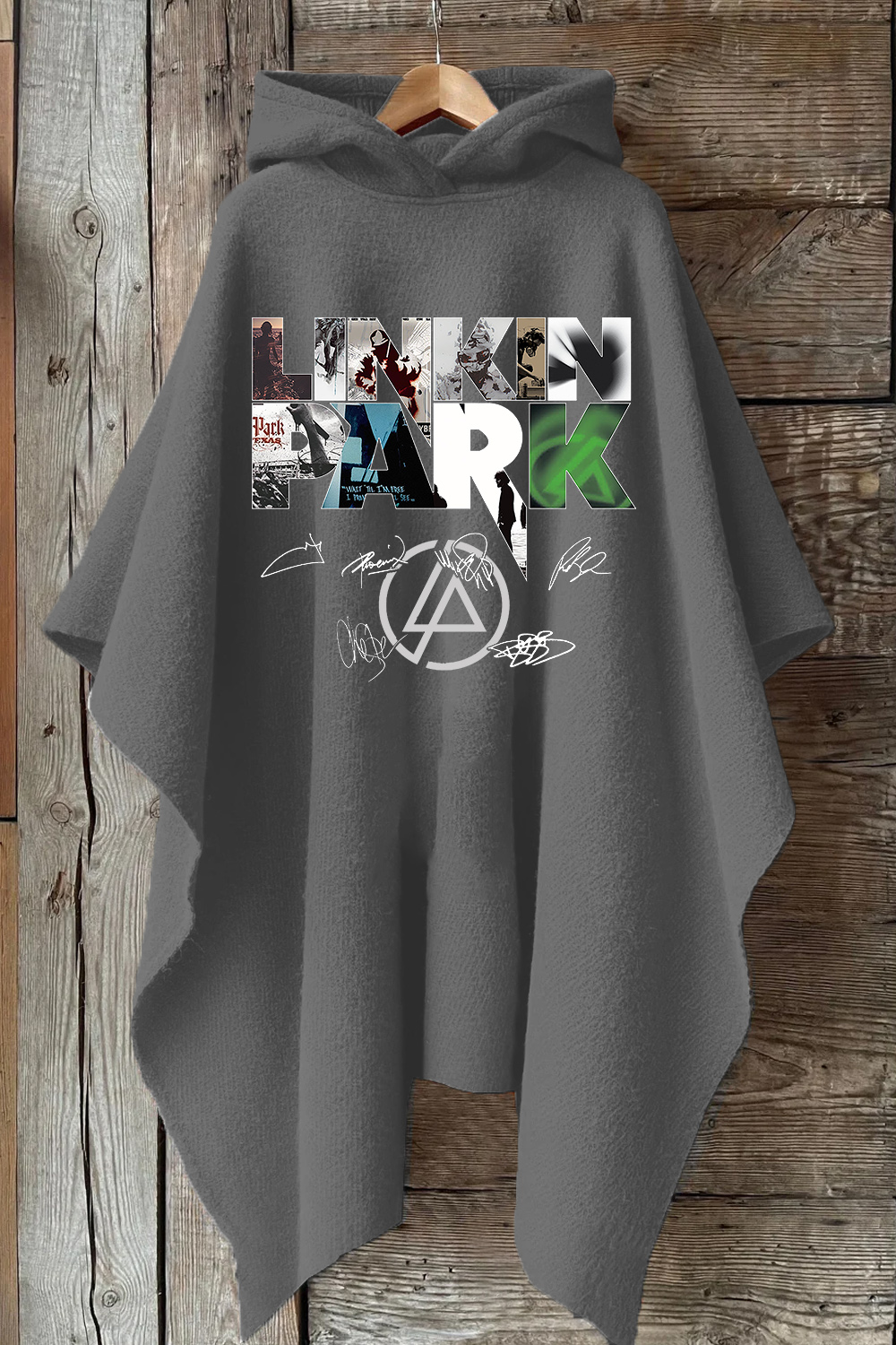 L P Albums Hooded Warm Shawl Cape