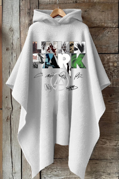 L P Albums Hooded Warm Shawl Cape