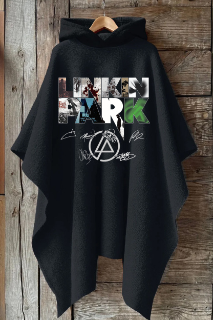 L P Albums Hooded Warm Shawl Cape