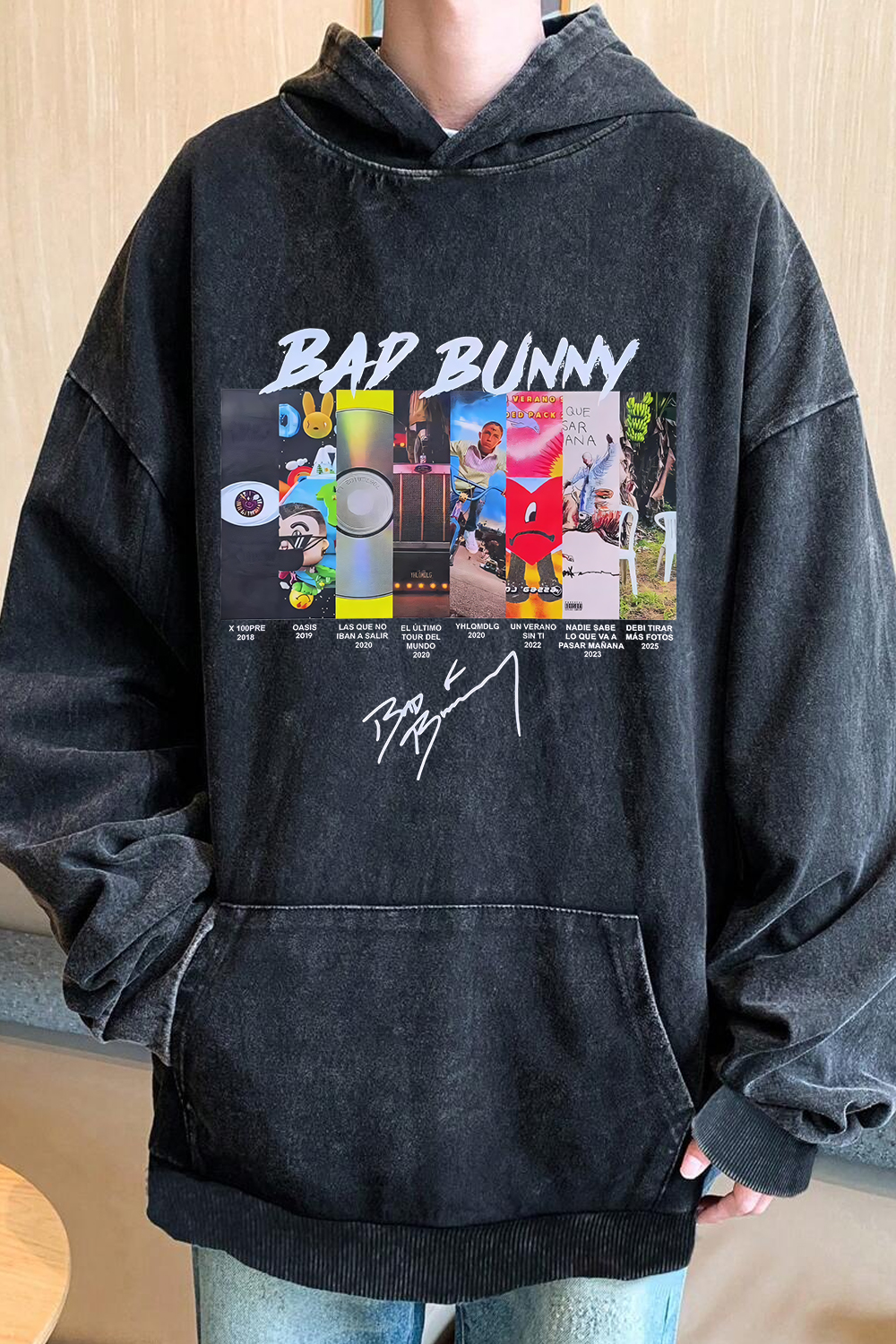 Bad Bunny Washed cotton hooded
