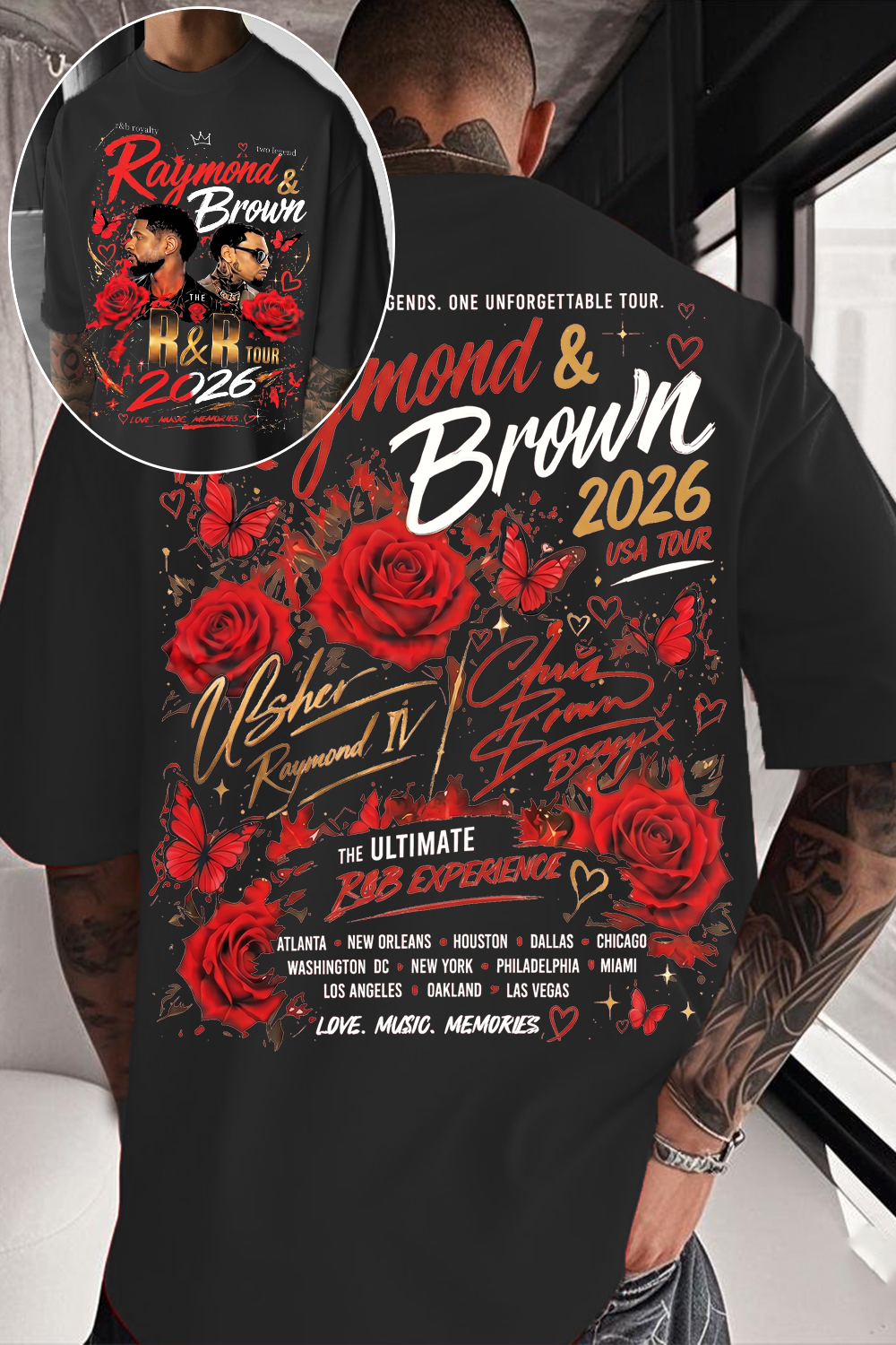 Usher X Chris Brown R&B Tour Tee