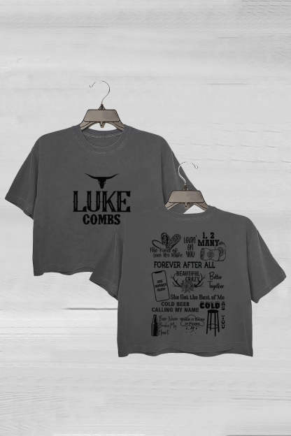 Luke Combs Country Music Cowgirl Crop Tee For Women
