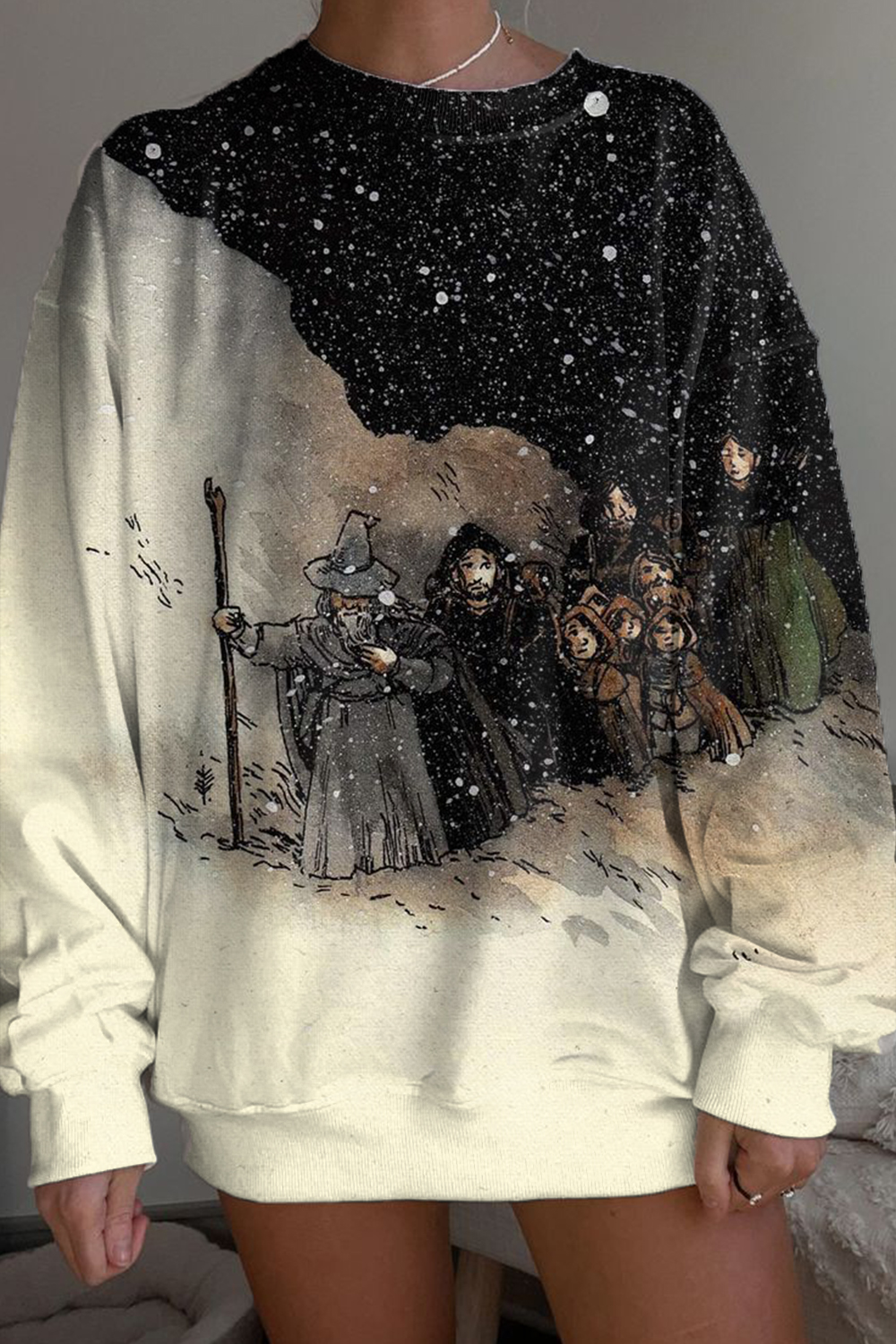 Lord of the Rings round neck loose long sleeve sweatshirt